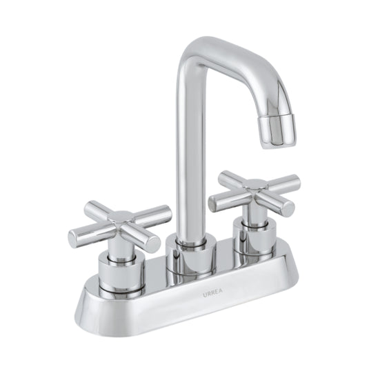 Mezcladora de 4" con manerales cruceta para lavabo 46MC - Urrea